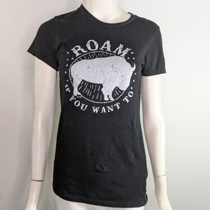 Roam if You Want Too Tee With Buffalo Womens S